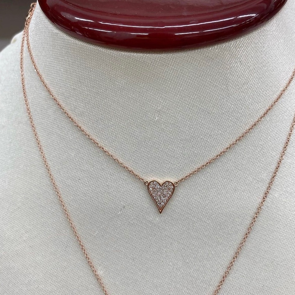 Rose Gold Diamond Heart Necklace